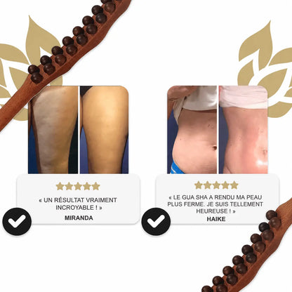 Gua Sha en bois Serebella™ pour massage et drainage