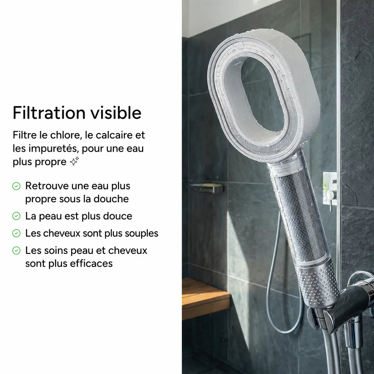 1 filtre à charbon actif (6 mois) — filtre pour pommeau de douche Serebella Pure