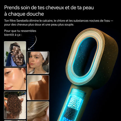 Pommeau de douche Serebella Pure 3-en-1 avec filtre + 2 embouts de soin GRATUITS